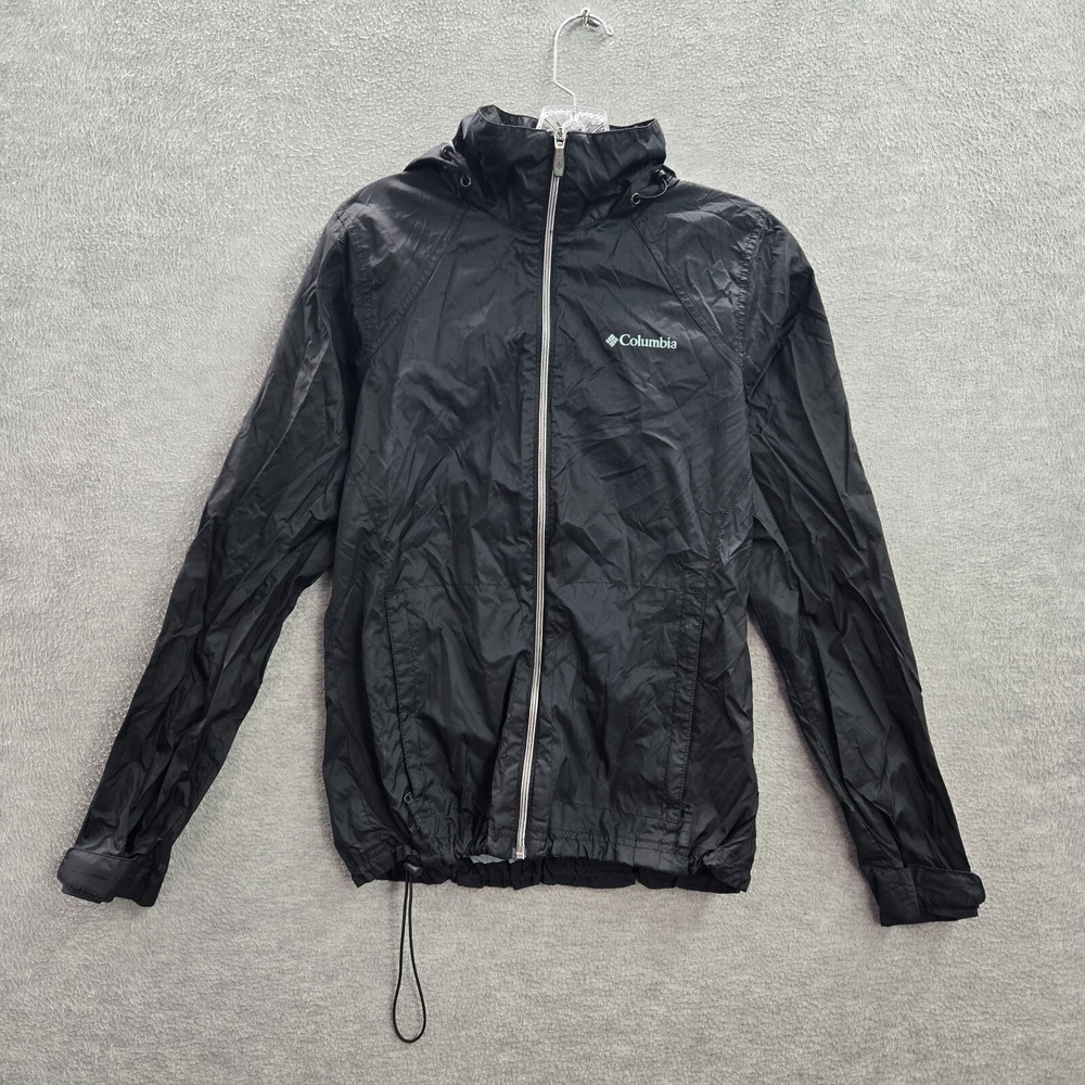 Columbia Women Jacket Small Black Switchback II Windbreaker Full Zip‎ Hoodie